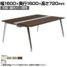 オカムラ PRECEDE フリーアドレスデスク 4人用 フリースタンディング両面タイプ 3A21AF 3A24AF 天板・脚カバー同色 プライズウッド天板 ポリッシュ脚 幅1600×奥行1600×高さ720mm