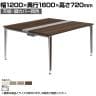 オカムラ PRECEDE フリーアドレスデスク 4人用 フリースタンディング両面タイプ 3A21AJ 3A24AJ 天板・脚カバー同色 プライズウッド天板 ポリッシュ脚 幅1200×奥行1600×高さ720mm
