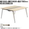 オカムラ PRECEDE フリーアドレスデスク 4人用 フリースタンディング両面タイプ 3A21AK 3A24AK 天板・脚カバー同色 プライズウッド天板 ポリッシュ脚 幅1000×奥行1600×高さ720mm