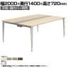 オカムラ PRECEDE フリーアドレスデスク 4人用 フリースタンディング両面タイプ 3A21ED 3A24ED 天板・脚カバー同色 プライズウッド天板 ポリッシュ脚 幅2000×奥行1400×高さ720mm