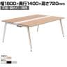 オカムラ プリシード PRECEDE フリーアドレスデスク 4人用 フリースタンディング両面タイプ 3A21EE 3A24EE 天板・脚カバー同色 ネオウッド/ホワイト天板 塗装脚 幅1800×奥行1400×高さ720mm