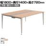 オカムラ PRECEDE フリーアドレスデスク 4人用 フリースタンディング両面タイプ 3A21EE 3A24EE 天板・脚カバー同色 ネオウッド/ホワイト天板 ポリッシュ脚 幅1800×奥行1400×高さ720mm
