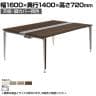 オカムラ PRECEDE フリーアドレスデスク 4人用 フリースタンディング両面タイプ 3A21EF 3A24EF 天板・脚カバー同色 プライズウッド天板 ポリッシュ脚 幅1600×奥行1400×高さ720mm