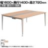 オカムラ PRECEDE フリーアドレスデスク 4人用 フリースタンディング両面タイプ 3A21EF 3A24EF 天板・脚カバー同色 ネオウッド/ホワイト天板 ポリッシュ脚 幅1600×奥行1400×高さ720mm