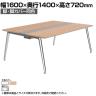オカムラ PRECEDE フリーアドレスデスク 4人用 フリースタンディング両面タイプ 3A21EF 3A24EF 脚・脚カバー同色 ネオウッド/ホワイト天板 ポリッシュ脚 幅1600×奥行1400×高さ720mm