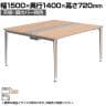 オカムラ PRECEDE フリーアドレスデスク 4人用 フリースタンディング両面タイプ 3A21EG 3A24EG 天板・脚カバー同色 ネオウッド/ホワイト天板 ポリッシュ脚 幅1500×奥行1400×高さ720mm