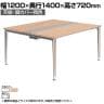 オカムラ PRECEDE フリーアドレスデスク 4人用 フリースタンディング両面タイプ 3A21EJ 3A24EJ 天板・脚カバー同色 ネオウッド/ホワイト天板 ポリッシュ脚 幅1200×奥行1400×高さ720mm