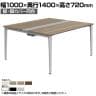 オカムラ プリシード PRECEDE フリーアドレスデスク 4人用 フリースタンディング両面タイプ 3A21EK 3A24EK 脚・脚カバー同色 プライズウッド天板 塗装脚 幅1000×奥行1400×高さ720mm