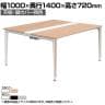 オカムラ プリシード PRECEDE フリーアドレスデスク 4人用 フリースタンディング両面タイプ 3A21EK 3A24EK 天板・脚カバー同色 ネオウッド/ホワイト天板 塗装脚 幅1000×奥行1400×高さ720mm