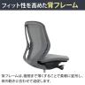 オカムラ シルフィー オフィスチェア 肘なし 背メッシュ 座面布張り ローバック ダークグレーボディ ハンガー付 樹脂脚 ナイロンキャスター Sylphy C632XA-8