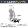 オカムラ シルフィー チェア 固定肘 エクストラローバック 可動ヘッドレスト 背メッシュ ホワイトボディ ナイロンキャスター C641XW-7