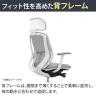 【オフィスコムセレクト】オカムラ シルフィー チェア 固定肘 エクストラローバック 可動ヘッドレスト 背メッシュ ホワイトボディ ハンガー ウレタンキャスター C642ZW-7