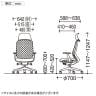 オカムラ シルフィー ヘッドレスト付き オフィスチェア 固定肘 エクストラハイバック 樹脂脚 ナイロンキャスター 背メッシュ 座面布張り ブラックボディokamura Sylphy C64AXR-17