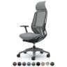 オカムラ シルフィー オフィスチェア エクストラハイバック 固定ヘッドレスト 固定肘 背メッシュ ダークグレーボディ ランバーサポート付 樹脂脚 ウレタンキャスター Sylphy C64AZE-19