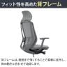 オカムラ シルフィー オフィスチェア エクストラハイバック 固定ヘッドレスト 固定肘 背メッシュ ダークグレーボディ ハンガー付 アルミ脚 ナイロンキャスター Sylphy C64BBA-8