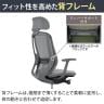 オカムラ シルフィー オフィスチェア エクストラハイバック 可動ヘッドレスト 固定肘 背メッシュ ダークグレーボディ アルミ脚 ランバーサポート付 ナイロンキャスター Sylphy C64EBE-8