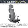 オカムラ シルフィー オフィスチェア エクストラハイバック 可動ヘッドレスト 固定肘 背メッシュ ダークグレーボディ 樹脂脚 ハンガー付 ナイロンキャスター Sylphy C64FXA-8