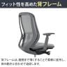 オカムラ シルフィー オフィスチェア 可動肘 背メッシュ 座面布張り ハイバック ダークグレーボディ 樹脂脚 ウレタンキャスター Sylphy C685ZA-8