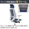 オカムラ シルフィー ヘッドレスト付き オフィスチェア アジャストアーム エクストラハイバック 樹脂脚 ナイロンキャスター ハンガー付き ランバーサポート付き 背メッシュ 座面布張り ホワイトボディokamura Sylphy C68BXZ-8