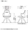 オカムラ ライブス Lives ワークチェア Work Chair CD43YR オフィスチェア 背・肘・座一体 ロータイプ 木脚 固定脚 布張り(インターロック) ブラックボディ 木脚ナチュラル色-13