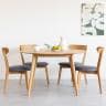 【2脚セット】木製 ダイニングチェア レザーファブリック 布張り 肘なし 天然木 ホワイトオーク 無垢材 食卓椅子 リビング椅子 ウッドチェア 北欧モダン-3