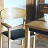 ADRS(アドレス) スタン ダイニングチェア モダン ナチュラル フレーム:オーク無垢材 座面:PVC 背:オーク突板化粧板-4