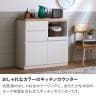 キッチンカウンター 引き出し 収納 作業台 食器棚 レンジ台 木製 可動棚 完成品 シンプル 白 黒 グレー キッチン収納 幅900×奥行400×高さ895mm モデルルーム 住宅展示場-5