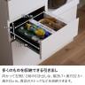 キッチンカウンター 引き出し 収納 作業台 食器棚 レンジ台 木製 可動棚 完成品 シンプル 白 黒 グレー キッチン収納 幅900×奥行400×高さ895mm モデルルーム 住宅展示場-8