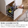 キッチンカウンター 引き出し 収納 作業台 食器棚 レンジ台 木製 可動棚 完成品 シンプル 白 黒 グレー キッチン収納 幅900×奥行400×高さ895mm モデルルーム 住宅展示場-9