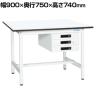 【抗菌加工】サカエ 軽量作業台KAタイプ キャビネット付き KA-097CMW 幅900×奥行750×高さ740mm【SIAA】