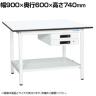 【抗菌加工】サカエ 軽量作業台KAタイプ キャビネット付き・中板付き KA-096BTMW 幅900×奥行600×高さ740mm【SIAA】