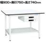 【抗菌加工】サカエ 軽量作業台KAタイプ キャビネット付き・中板付き KA-097BTMW 幅900×奥行750×高さ740mm【SIAA】