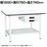 【抗菌加工】サカエ 軽量作業台KAタイプ キャビネット付き・中板付き KA-127BTMW 幅1200×奥行750×高さ740mm【SIAA】