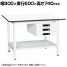 【抗菌加工】サカエ 軽量作業台KAタイプ キャビネット付き・中板付き KA-096CTMW 幅900×奥行600×高さ740mm【SIAA】