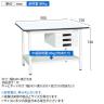【抗菌加工】サカエ 軽量作業台KAタイプ キャビネット付き・中板付き KA-097CTMW 幅900×奥行750×高さ740mm【SIAA】-7