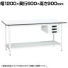 【抗菌加工】サカエ 軽量立作業台KADタイプ キャビネット付き・中板付き KAD-126CTMW 幅1200×奥行600×高さ900mm【SIAA】