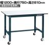 【抗菌加工】サカエ 軽量作業台SELタイプ 移動式・直進安定金具無し SEL-1275PUR 幅1200×奥行750×高さ810mm【SIAA】