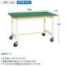 【抗菌加工】サカエ 軽量作業台KSタイプ 移動式・直進安定金具無し KS-157FURI 幅1500×奥行750×高さ740mm【SIAA】-6