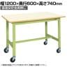 【抗菌加工】サカエ 軽量作業台KSタイプ 移動式・直進安定金具無し KS-126PURIG 幅1200×奥行600×高さ740mm【SIAA】
