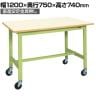 【抗菌加工】サカエ 軽量作業台KSタイプ 移動式・直進安定金具無し KS-127PURIG 幅1200×奥行750×高さ740mm【SIAA】