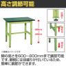 【抗菌加工】サカエ 軽量高さ調整作業台TKK6タイプ 改正RoHS10物質対応 TKK6-126FE 幅1200×奥行600×高さ600～800mm【SIAA】-2