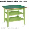サカエ 軽量立作業台KDタイプ 中板 中棚付き 幅1800×奥行900×高さ900mm KD-70FNT2