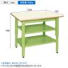 サカエ 軽量立作業台KDタイプ 中板 中棚付き 幅1200×奥行750×高さ900mm KD-49NIGT2-1
