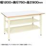 サカエ 軽量立作業台KDタイプ 中板 中棚付き 幅1200×奥行750×高さ900mm KD-49FIVT2