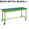 サカエ 中量作業台KTタイプ 移動式 幅1800×奥行750×高さ825mm KT-693FENB