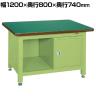 サカエ 超重量作業台Wタイプ キャビネットW-0N付き 幅1200×奥行800×高さ740mm WF-2F0B