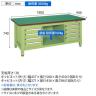 サカエ 超重量作業台Wタイプ キャビネットW-4N×2個付き 幅1800×奥行900×高さ740mm WF-894F4B-1