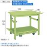 サカエ 軽量作業台TKKタイプ ペダル昇降移動式 幅1200×奥行750×高さ740～1040mm TKK-127SPD-1