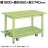 サカエ 軽量作業台KKタイプ ペダル昇降移動式 幅1800×奥行900×高さ740mm KK-189S