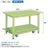 サカエ 軽量作業台KKタイプ ペダル昇降移動式 幅1800×奥行900×高さ740mm KK-189S-1
